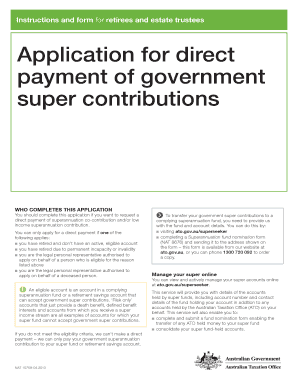 Application for Direct Payment of Government Super Contributions