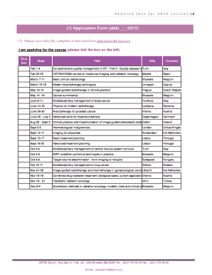 Reduced FEES for 2015 courses - ESTRO