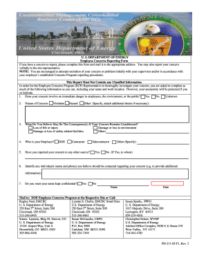 Employee Concerns Reporting Form