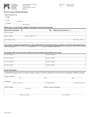 Driver’s Licence Abstract Request