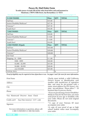 Omnitrans Passes By Mail Order Form