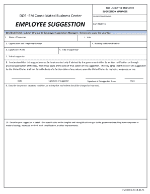 Employee Suggestion Form