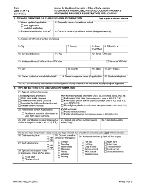 Voluntary Prekindergarten Education Program Application