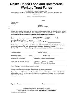Alaska United Food Workers Other Insurance Form