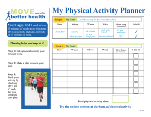 Physical activity planner