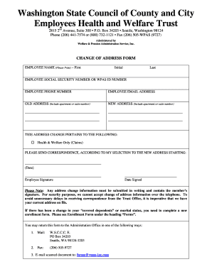 Washington State Change of Address Form