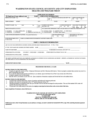 Washington State Dental Claim Form