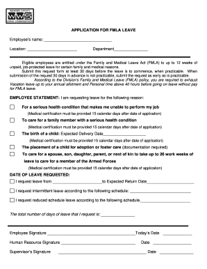 Application for FMLA Leave