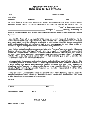 Rent Payment Guarantor Agreement