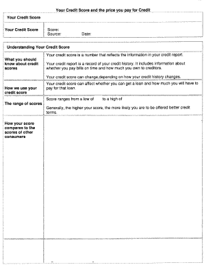 Credit Score Notice