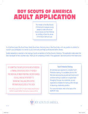 Boy Scouts of America Adult Application