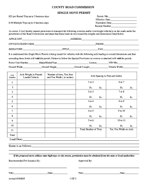Michigan Single Move Permit