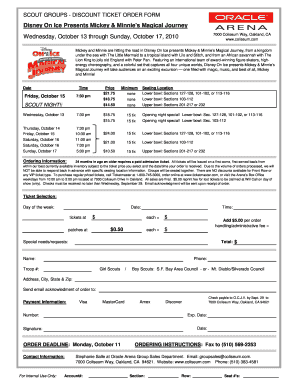 Disney On Ice Ticket Order Form