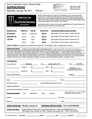 Monster Energy Supercross Scout Discount Ticket Order Form