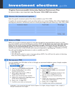 VCU ORP Investment Elections Guide