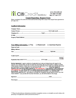 Tenant Reporting Request Form