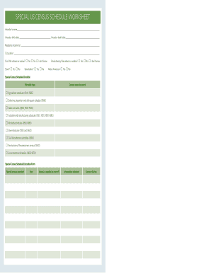 Fillable Online SPECIAL US CENSUS SCHEDULE WORKSHEET Fax Email Print ...