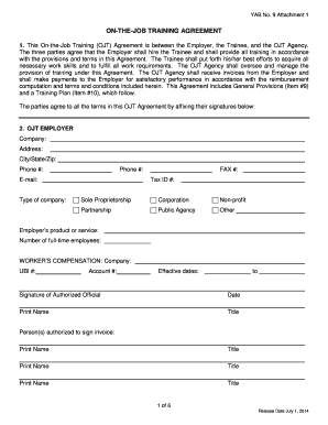 On-the-Job Training Agreement