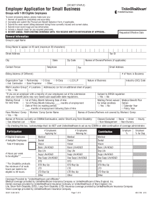 Employer Application for Small Business Health Insurance