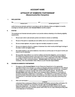 Affidavit of Domestic Partnership