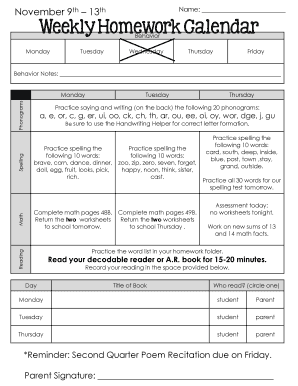 Weekly Homework Assignment