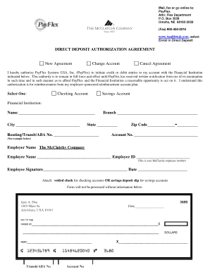 Direct Deposit Authorization Agreement