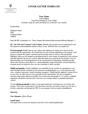 Cover Letter Template