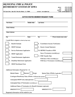 Active Vested Member Request Form