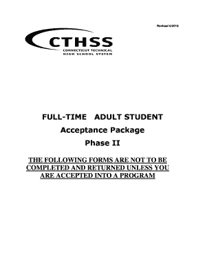 Connecticut Technical High School System Health Assessment Form