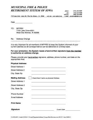 MFPRSI Address Change Form