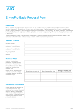 EnviroPro Basic Proposal Form