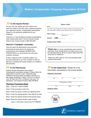 Workers' Compensation Prescription Form