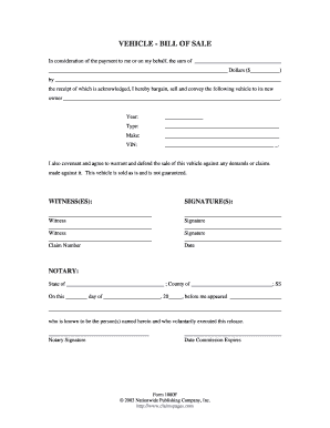 Vehicle Bill of Sale