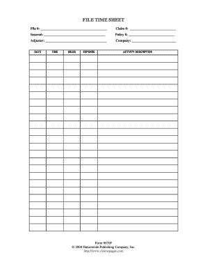 File Time Sheet Form 9070F