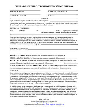 Prueba de Siniestro (Transporte Marítimo Interno)