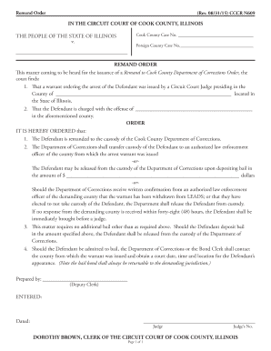 Remand Order for Cook County Department of Corrections