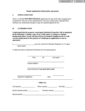 Rental Application Authorization Agreement