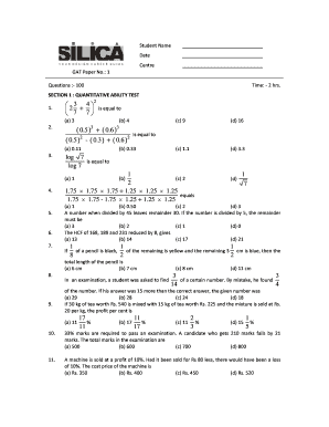 GAT Quantitative Ability Test