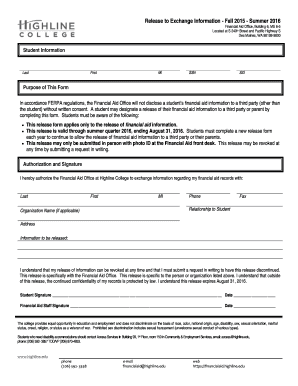 Financial Aid Information Release Form