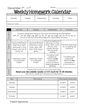 Weekly Homework Assignment