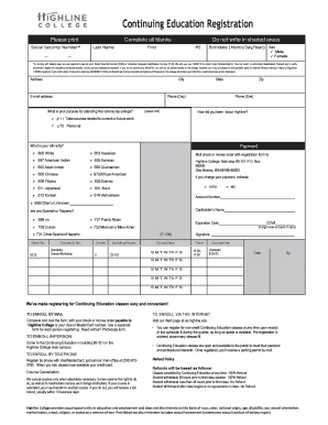 Continuing Education Registration Form