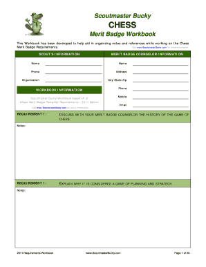 Chess Merit Badge Workbook