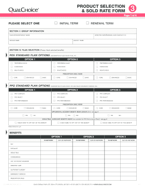 Product Selection & Sold Rate Form 3