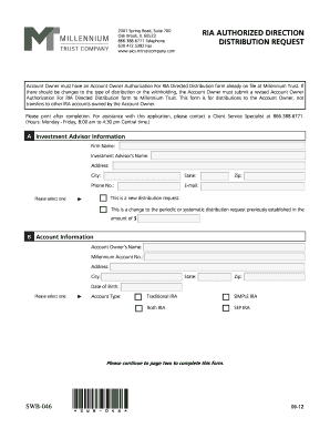 RIA Authorized Direction Distribution Request