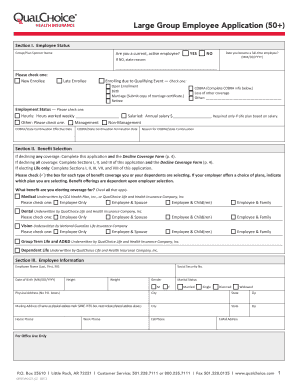 Large Group Employee Health Insurance Application