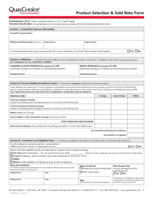 Health Insurance Product Selection Form