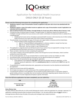 Child Health Insurance Application