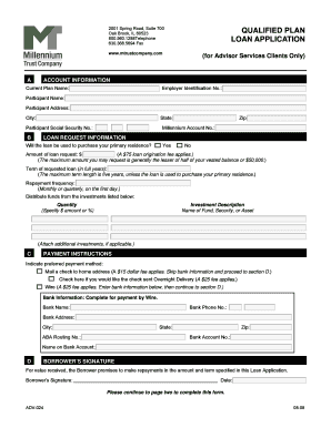 Qualified Plan Loan Application