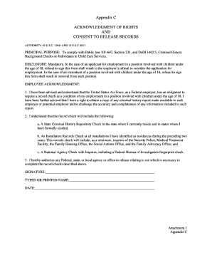 Acknowledgment of Rights and Consent to Release Records