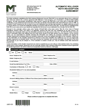 Automatic Rollover Roth IRA Adoption Agreement